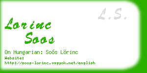 lorinc soos business card